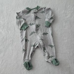 Carter's Gray and Green Dinosaur Footie